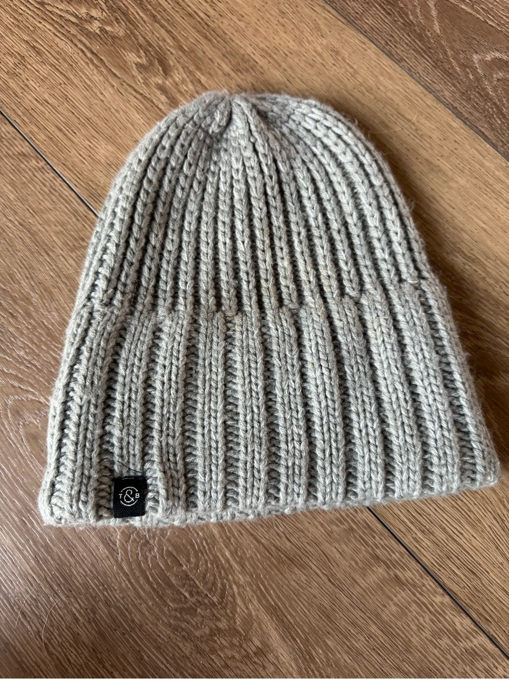 Treasure & Bond Ribbed Knit Beanie - Light Gray